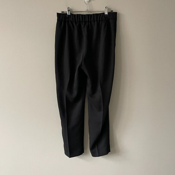 Aritzia Babaton Cohen Pull On Mid Rise Pleated Straight Cropped Pants Black 4 - Picture 3 of 9